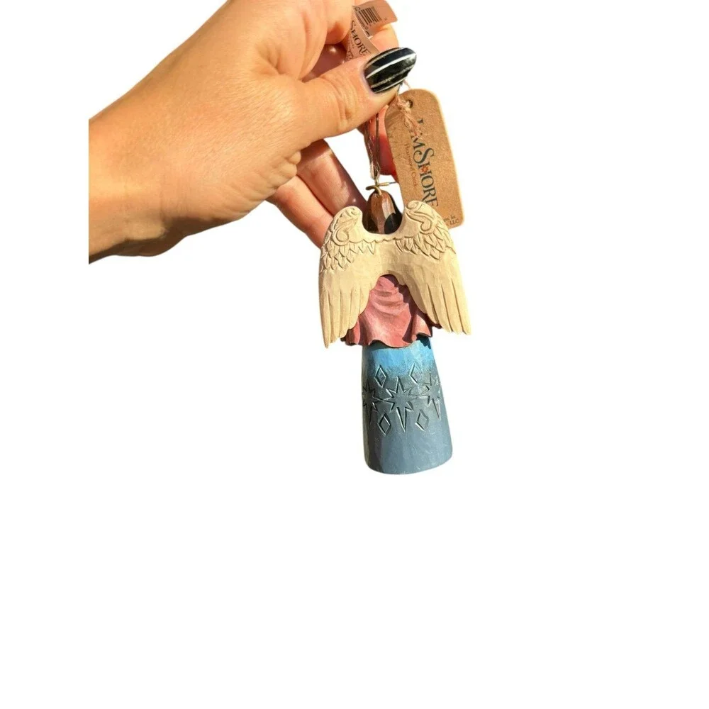 New JIM SHORE 2021 Angel w Holy Scene Ornament Lantern Family Nativity 4-3/4